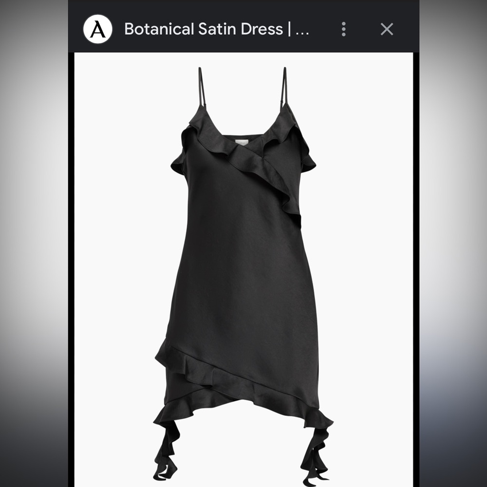 Wilfred Black Asymmetrical Ruffled Cocktail Dress